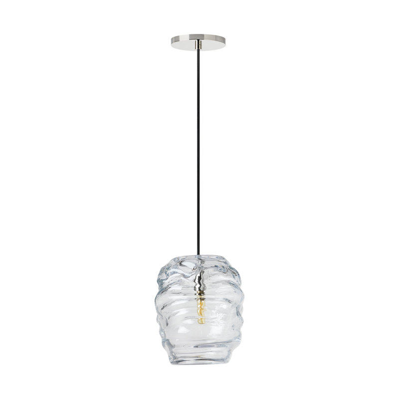 Audra 1 - Light Pendant, Polished Nickel/Clear