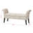 Opulence French Laundry Fabric Storage Ottoman Bench, Script Pattern, 25.88" H X 52.76" W X 17.99" D
