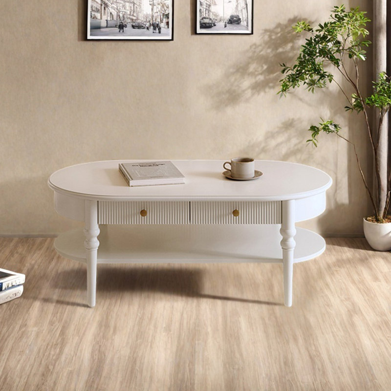 Table basse blanche de style simple, H 17,72 po x L 47,24 po x l 25,59 po