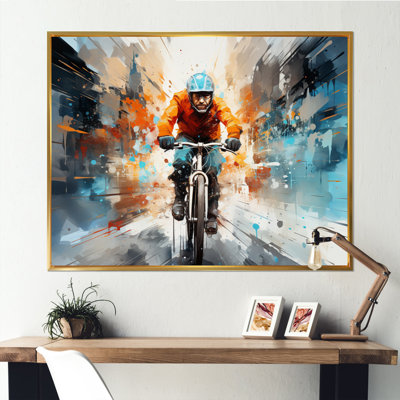 Vélo abstrait cycliste urbain - transport mural