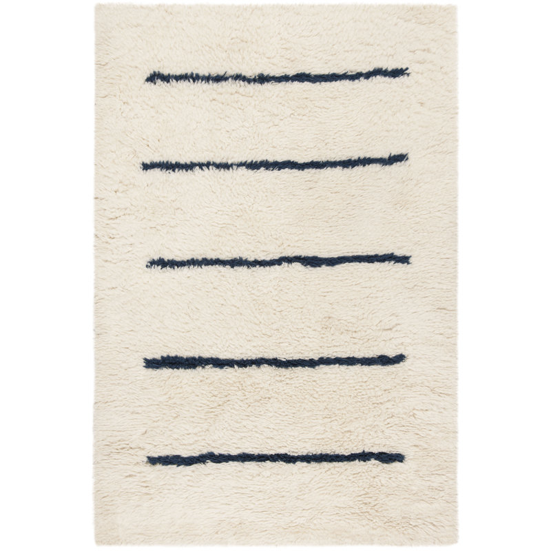 Jarman Striped Wool Hand Woven Area Rug, Rectangle 160 x 229 cm