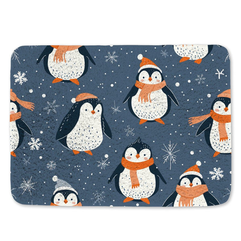 Tapis de bain pingouin, L 17 po x L 24 po