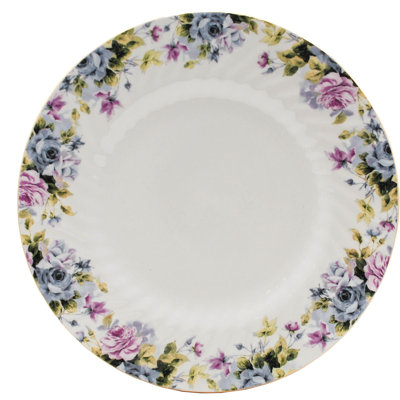 Assiette plate en porcelaine Ondina 10,5 po - Blanc, rebord large