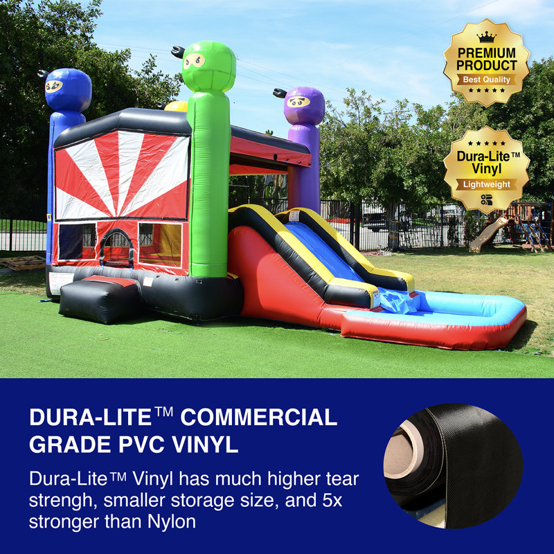 Ninja Warrior Bounce House with Slide and Splash Pool