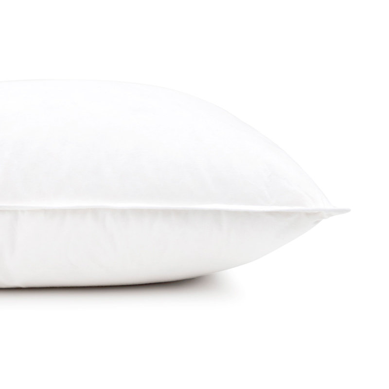 Medium White Duck Feather & Down Bed Pillow Pair with Cotton Shell