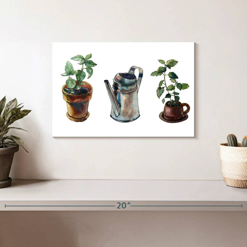 Mini aquarelle de jardin, H 8 po x l 12 po