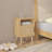 Rattan Nightstand, Side Table With Door Open Shelf,  Accent Bedside End Table With Solid Wood Legs For Bedroom, Dorm And Small Spaces