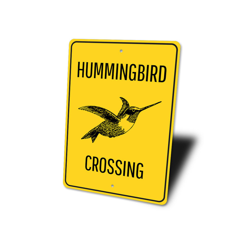 Hummingbird Crossing Sign, 10" H x 14" W x 0.04" D