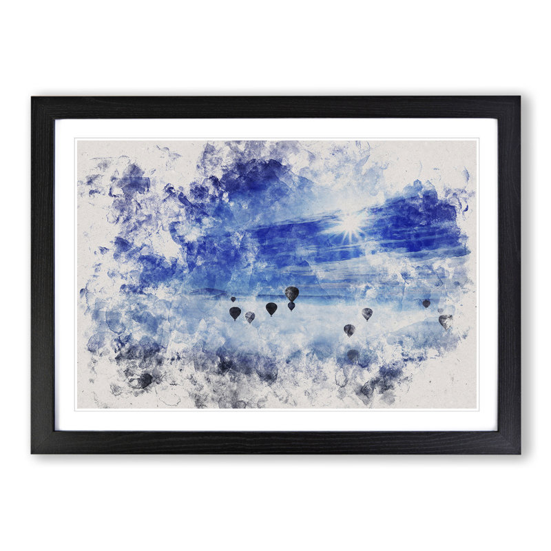 Hot Air Balloons Vol.1 - Picture Frame Graphic Art, Black Framed, 48cm H x 65cm W x 2cm D
