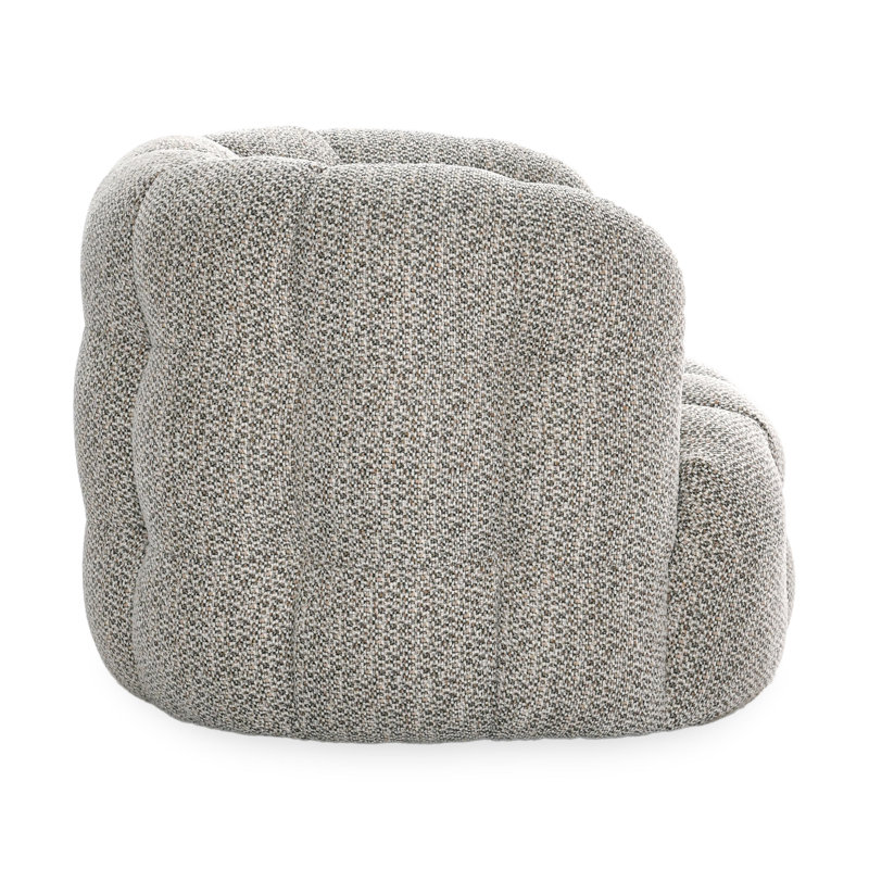 Walter Swivel Barrel Chair, Heathered Gray Polyester Blend