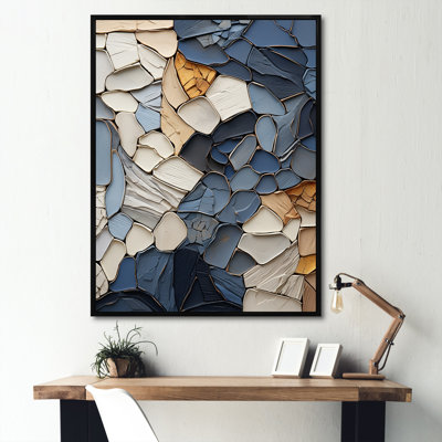 Blue Spiritual Stone Minimalism Painting III - Spiritual Stone Wall Art