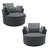 Upholstered Swivel Lounge Armchair With Pillow(Set of 2)-116445227