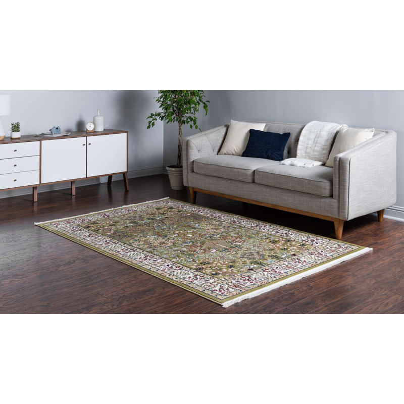 Tapis bleu Jackson Jackson, Green, Rectangle 10 pi x 13 pi