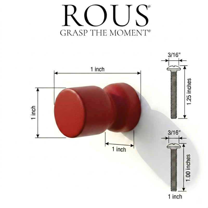 Bouton d'armoire en sablier de style Mid-Century moderne en osier massif rose (rouge) ROUS Hardware, Rose (rouge)