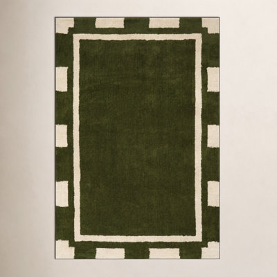 Bordered Hand-Tufted Rug