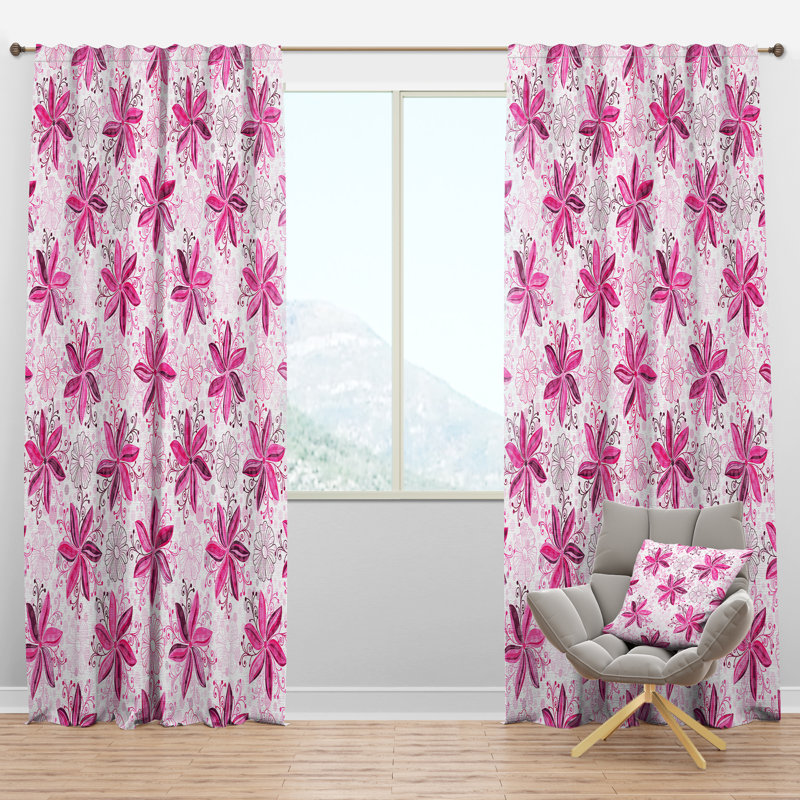 Panneau de rideau simple semi-diaphane avec passe-tringle Mid-Century, l 52 po x L 90 po