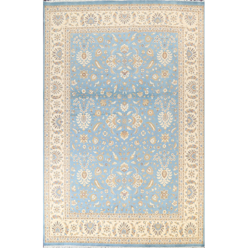 Tapis oriental unique à teinture végétale Tabriz noué à la main 9 pi x 12 pi 4 po