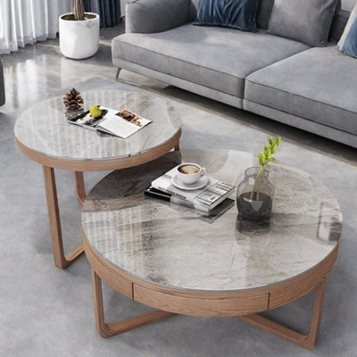 Design sense rock plate coffee table set