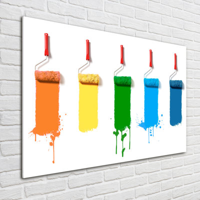 Paint Rollers - No Frame Print on Glass
