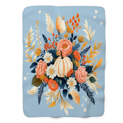 Floral Pumpkins - 1 pièce Sherpa Premium