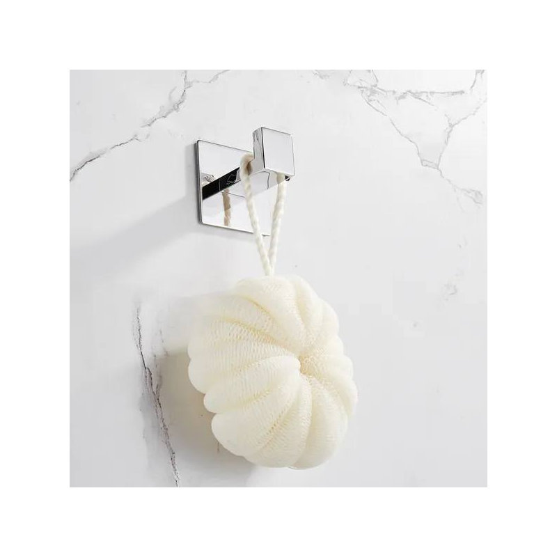 Strong Viscosity Adhesive 4 Pieces Bathroom Accessories Set Without Drilling Silver Brushed Towel Bar Set Holder Rack Robe Hook Tissue Toilet Paper Holder Rustproof 304 Stainless Steel YJ