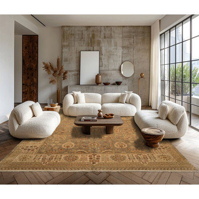 Tapis Agra en laine noué à la main 7 pi 10 po x 9 pi 9 po Tibetano