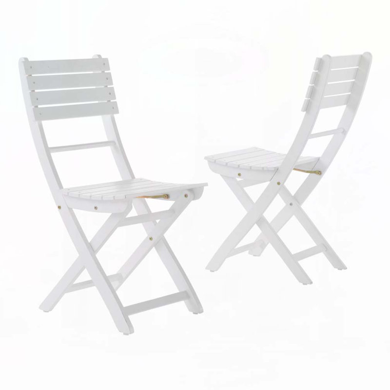 Outdoor Acacia Wood Chair, White