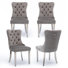 Ensemble de 4 chaises de salle à manger rembourrées en velours avec pieds argentés