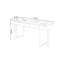 Bureau à 2 tiroirs brun + noir massif + bois manufacturé + acier inoxydable-119961335-119961333