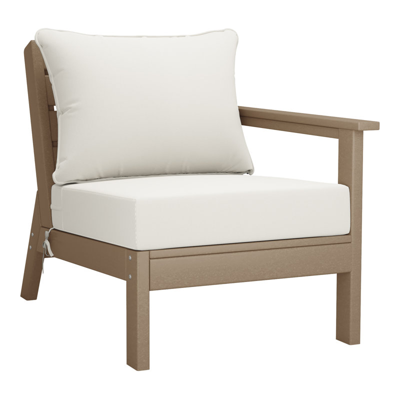Deep Seating Set With Cushions, Light Brown, White