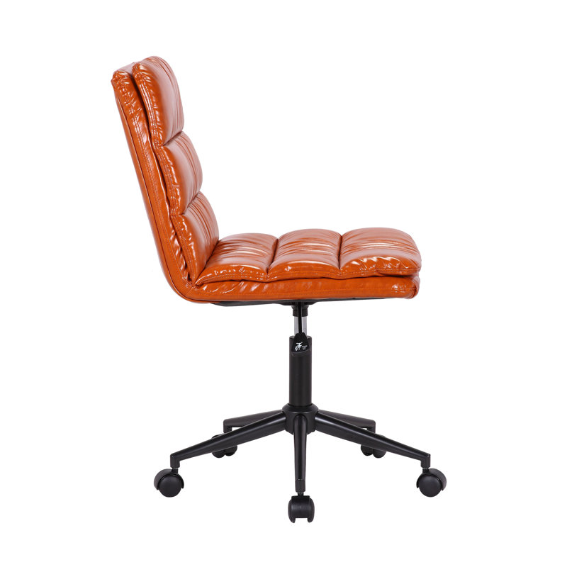 Chaise de travail pivotante avec structure en acier Arcanum, Brun