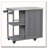 Outdoor Kitchen Island Fir Wood Prep Station Lockable Kitchen Cart with Stainless Top, Ample Storage Space-124452009