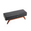 Repose-pieds confortable avec rangement moelleux et pieds en bois massif