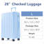 Valise rigide, valises légères et durables en ABS avec roues doubles, valise extensible 28 po à carreaux