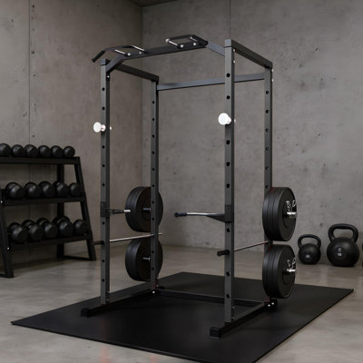 Power Cage Squat Rack – 1100 LB Capacity, Pull-Up & Dip Bars, Adjustable Safety Bars for Home Gym