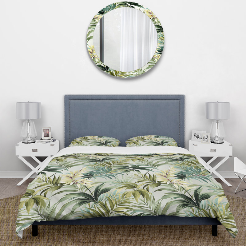 Ensemble de housse de couette motif tropical, Housse de couette pour très grand lit et 2 très