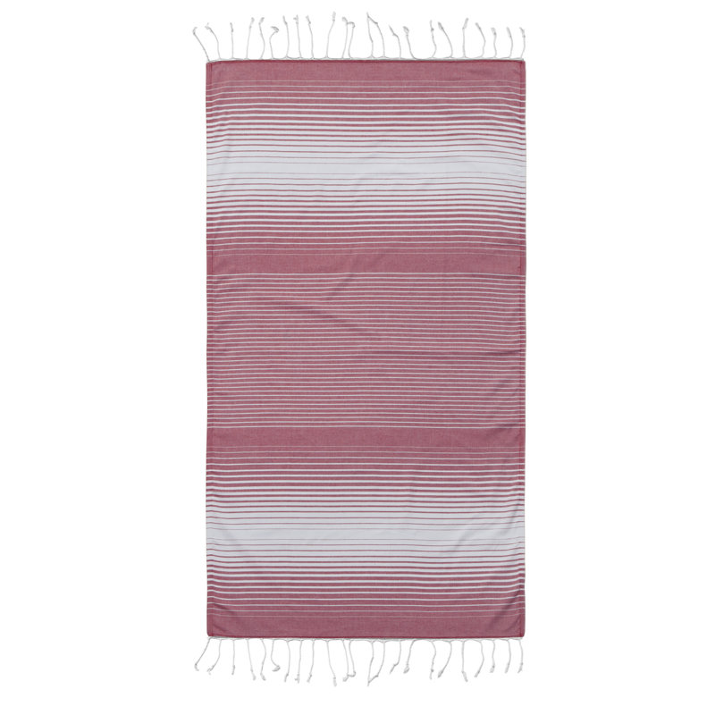 Serviette de plage en coton pestemal fouta, Rouge