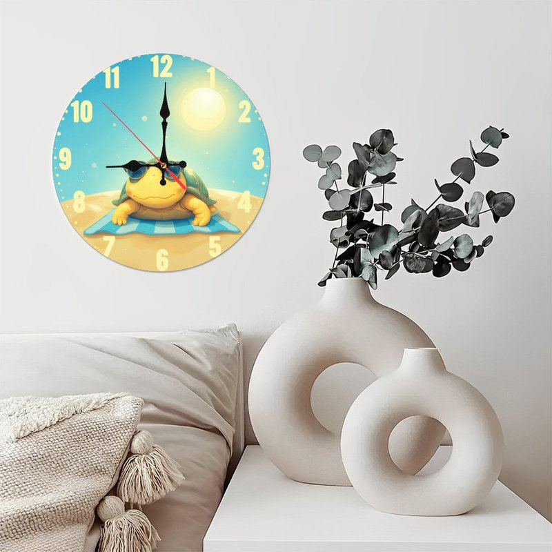 Cool Turtle Summer Beach Clock Decor