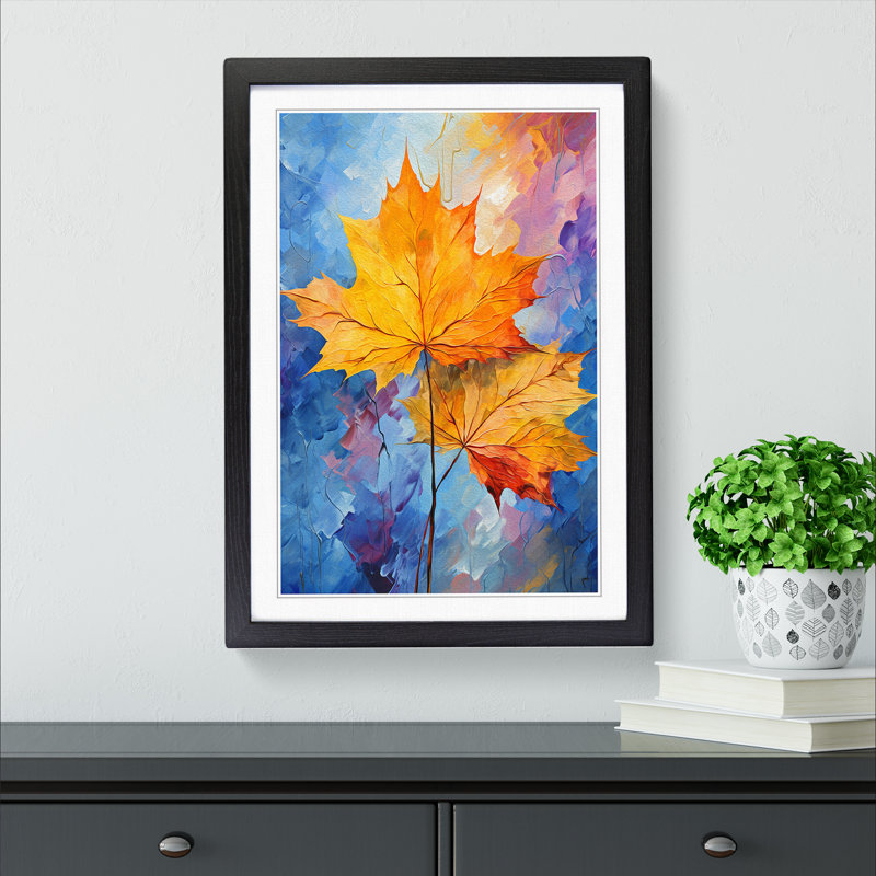 Leaf Impressionism Art - Framed Print, Black Framed, 46cm H x 34cm W x 2cm D
