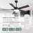 52 Inch Modern Black Ceiling Fan With Light And Remote, Silent DC Motor 6 Speeds Chandelier Ceiling Fan For Bedroom-622442074-622442077