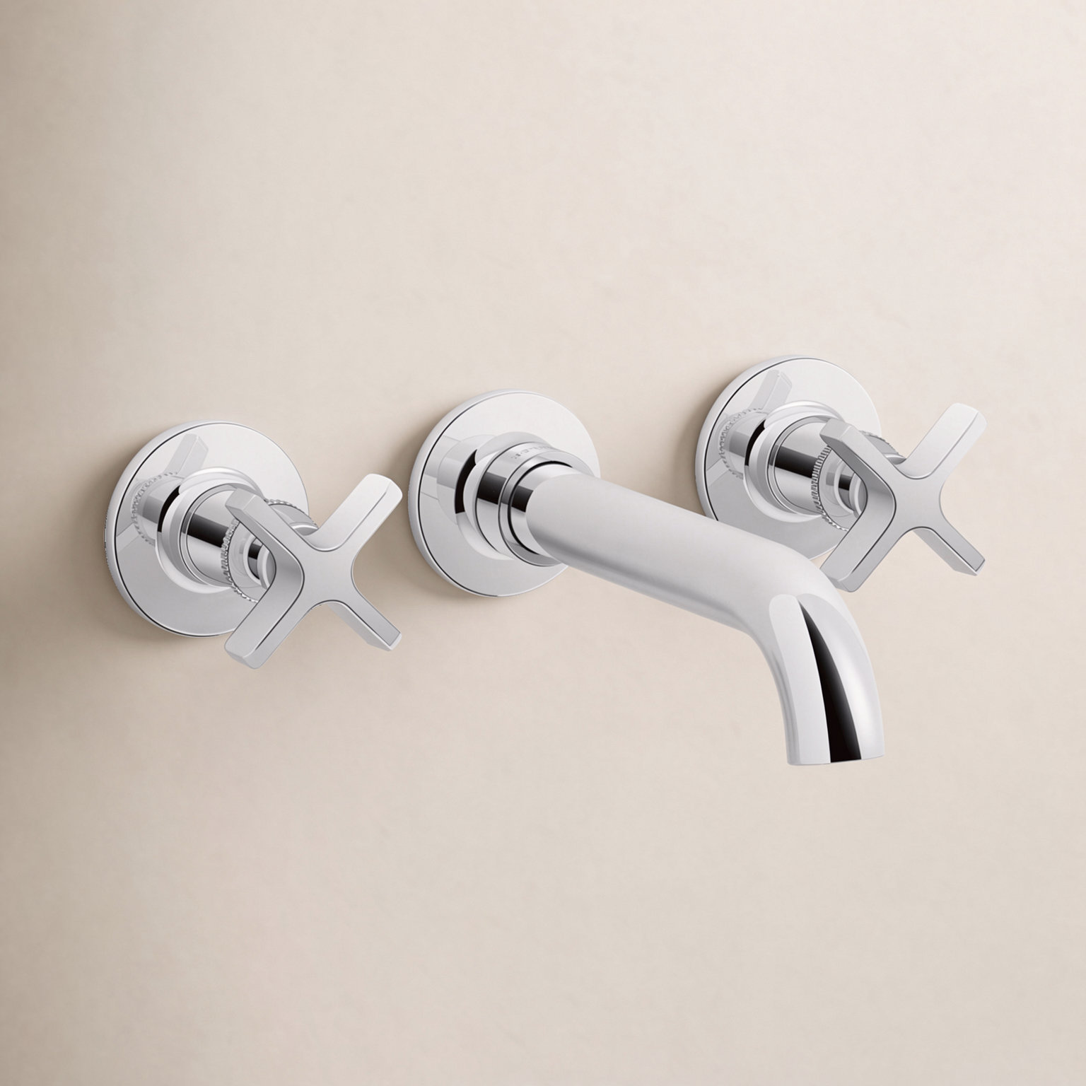 Castia Wall-Mounted Bath Faucet Trim, Polished Chrome