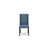 6 Piece Modern Dining Table Set Contains a Rectangle Wooden Table with X-Legs and 4 Blue Linen Fabric Parson Chairs with a Bench, Wire Brushed Black Finish-1533486027-1533486026-1533486030