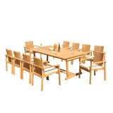 Outdoor 6 - Piece Teak Dining Set