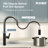 MASO Kitchen Faucet with Pull-Down Sprayer, 3 Spray Modes, Single Handle High Arc Sink Faucet for Kitchen, RV, Laundry and Bar, 304 Stainless Steel,Matte Black-125898086-125898087