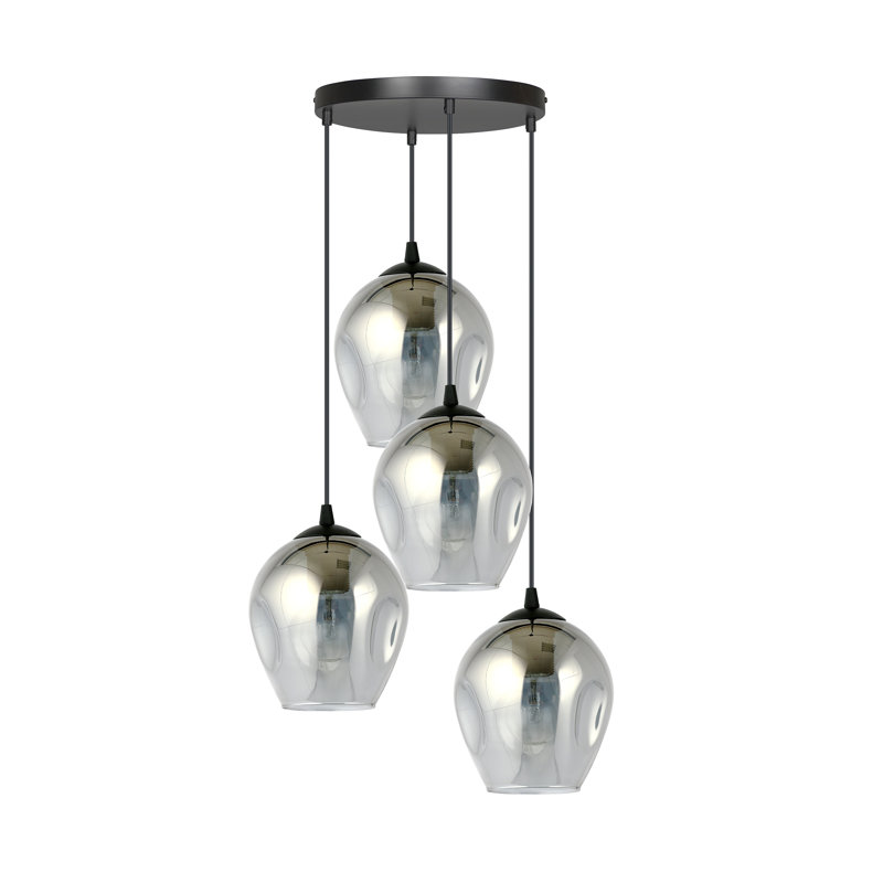 Cadi-Grace 4 - Light Black Cluster Pendant, Graphite