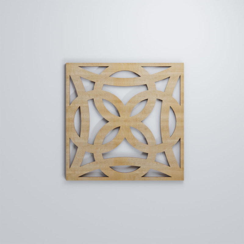 Panneaux muraux décoratifs en bois Baytown, H 11 3/8 po x l 11 3/8 po x P 3/8 po, Noyer blanc