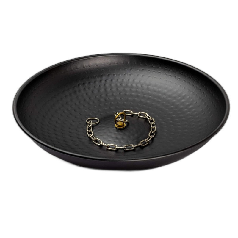 Bassin d'ancrage de 12 pouces de diamètre martelé à la main pour gouttières, H 12 po x l 12 po x P 3 po, Black