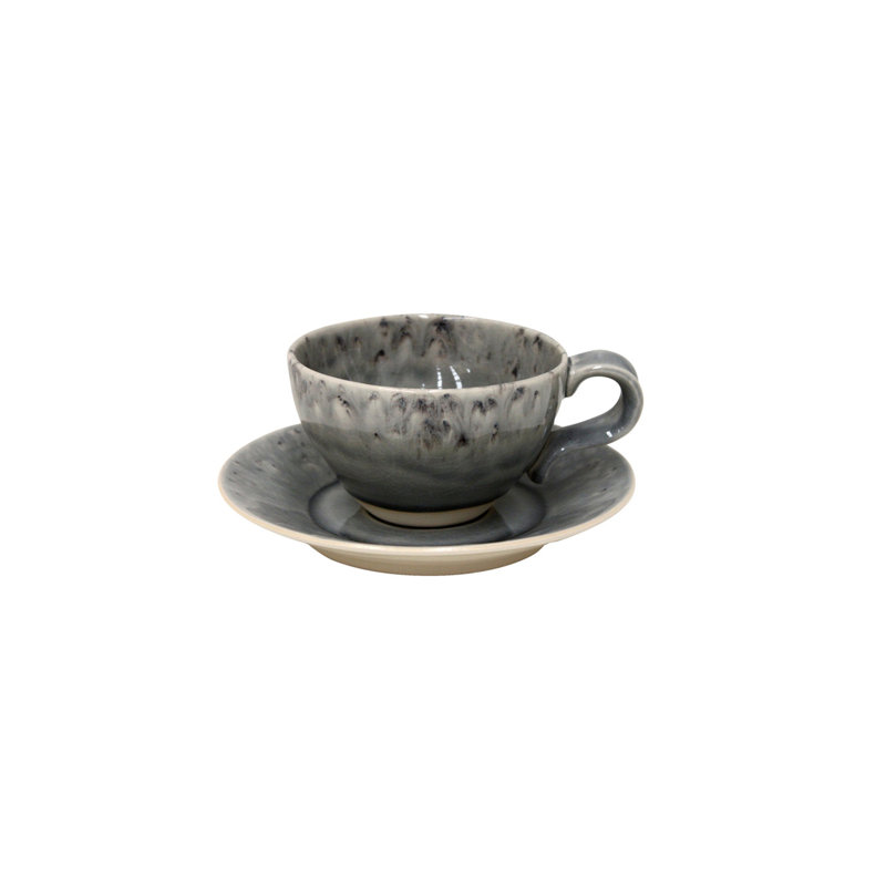 Madeira Stoneware Teacup and Saucer, Green