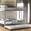 Lit superposé simple au-dessus d'un lit gigogne argenté - Pratique pour un usage domestique-1103758611