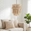 Lustre en macramé à 1 lumière Boho-Chic